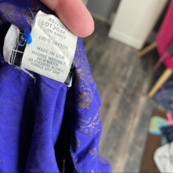 Vintage Pour Vous Designer Tunic Shirt Dress Top Medium Purple & Metallic - Picture 4 of 4